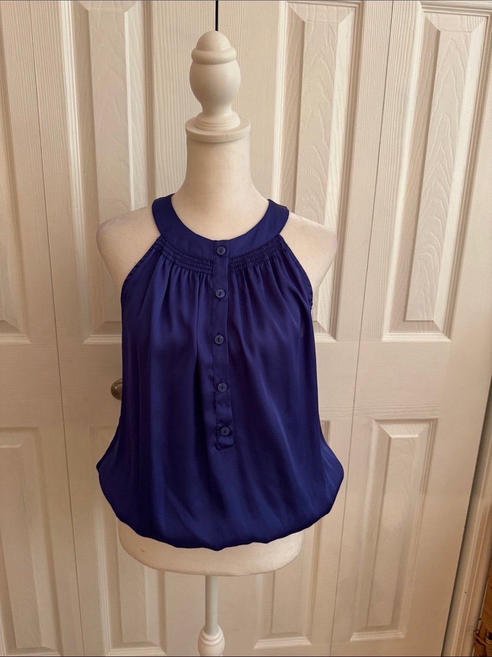 a.n.a Royal Blue Halter Button-Front Camisole